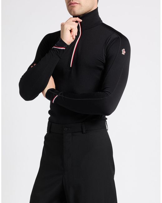 Moncler Black T-Shirt Polyester, Elastane, Polyamide for men