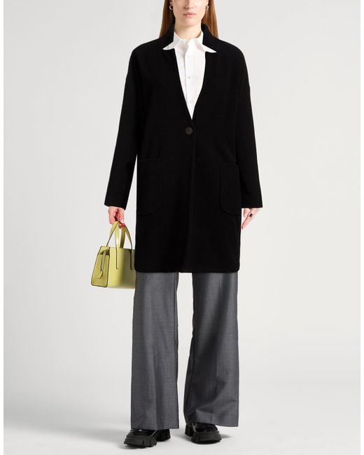 Carla G Black Coat Virgin Wool, Polyamide