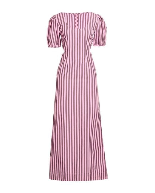 Ganni Purple Maxi Dress Organic Cotton