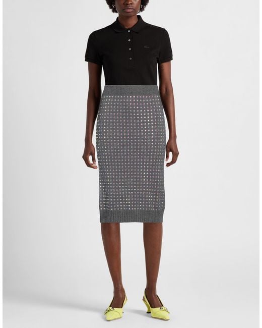 Sportmax Gray Midi Skirt