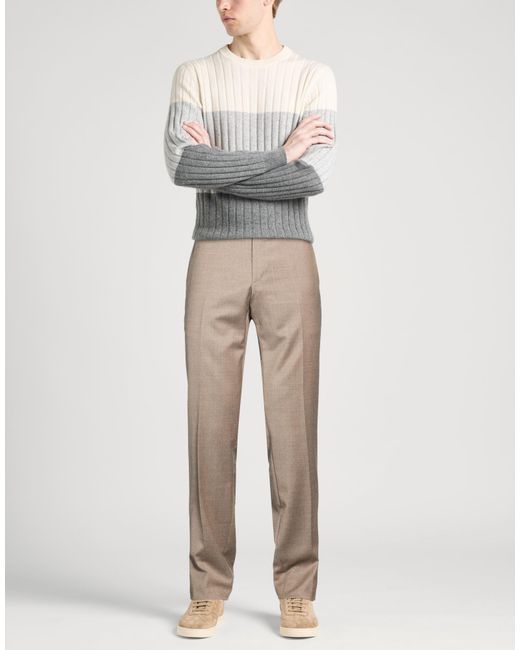 PT Torino Natural Taupe Pants Cotton, Elastane for men