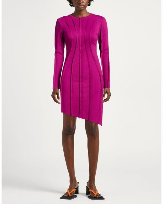 Just Cavalli Pink Mini Dress Viscose, Polyamide, Elastane
