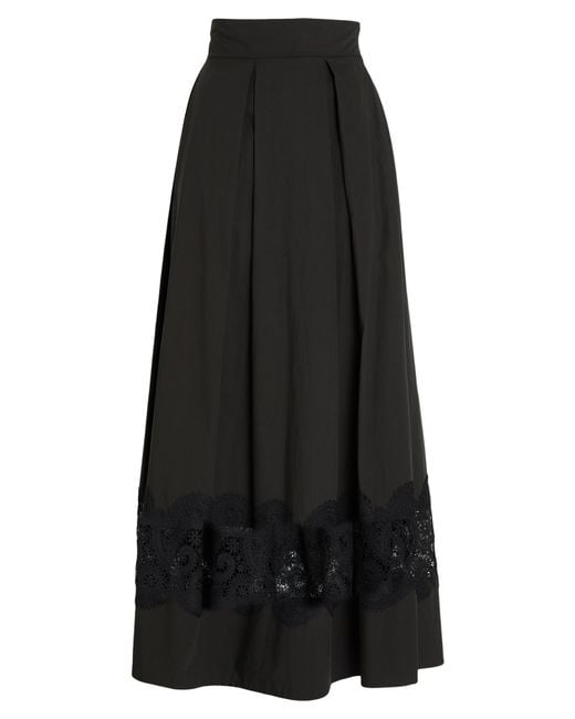 MILVA MI Black Maxi Skirt Cotton, Elastane