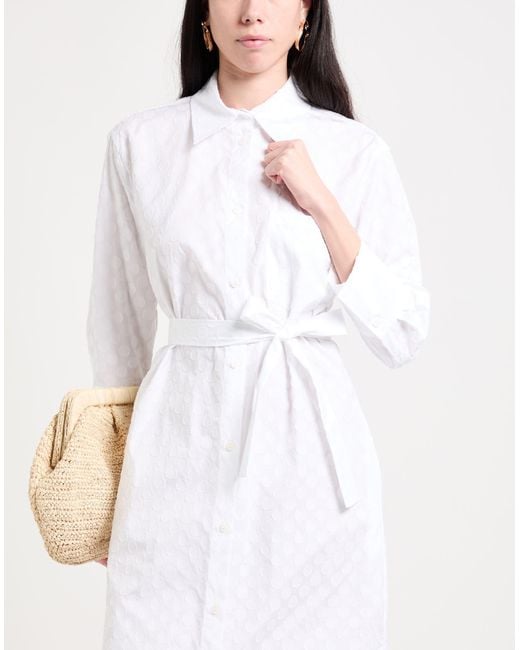 Brian Dales White Midi Dress