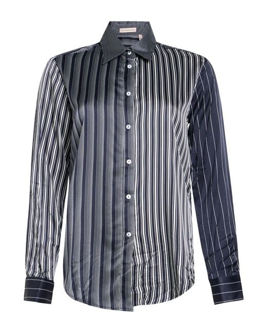 Camicettasnob Blue Shirt Viscose, Silk, Elastane