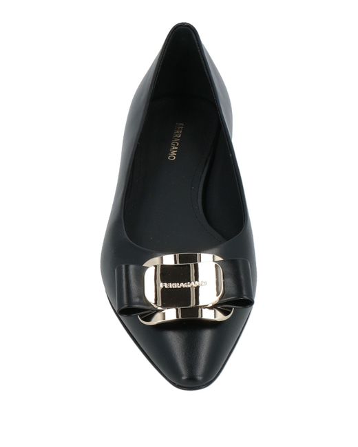 Ferragamo Black Ballet Flats Lambskin