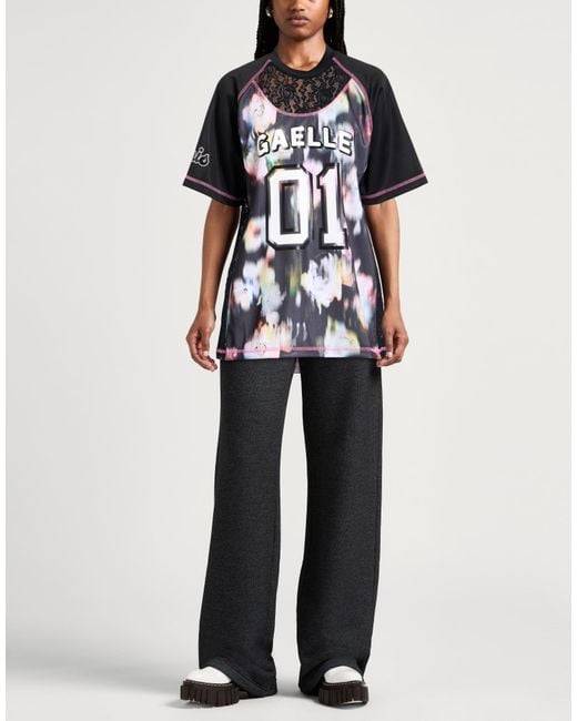 Gaelle Paris Black T-Shirt Polyester, Polyamide, Elastane