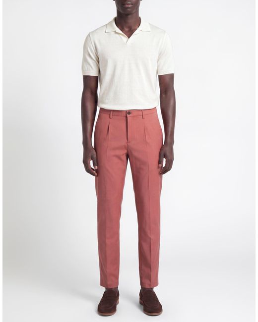 Department 5 Red Pants Polyester, Virgin Wool, Elastane for men