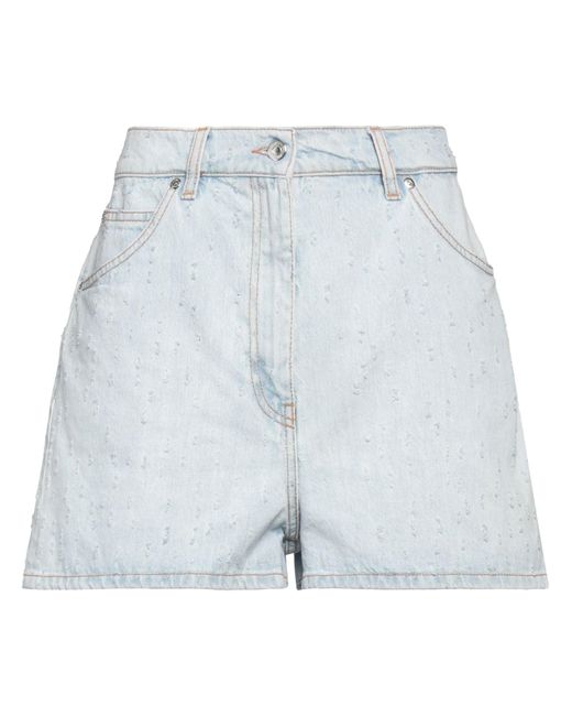 MSGM Blue Denim Shorts Cotton