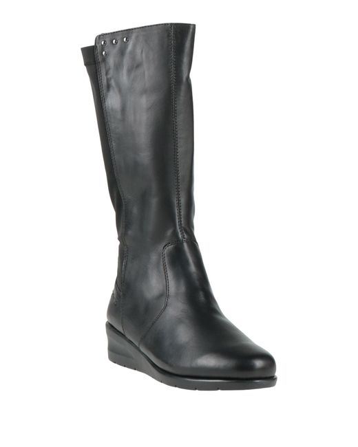 Melluso Black Boot Leather, Textile Fibers