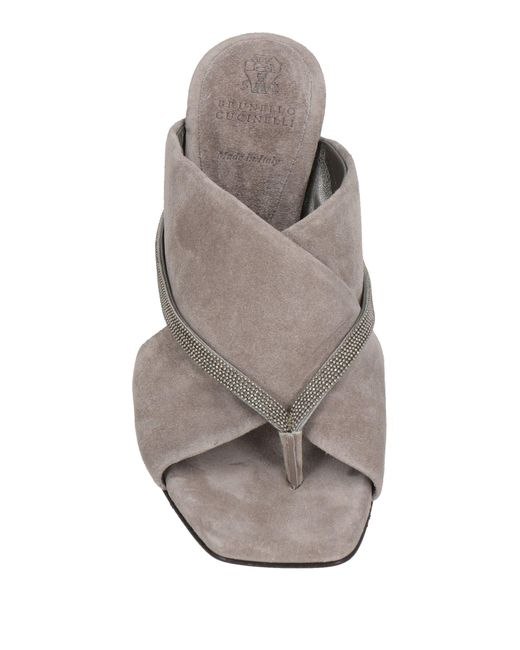 Brunello Cucinelli Gray Thong Sandal