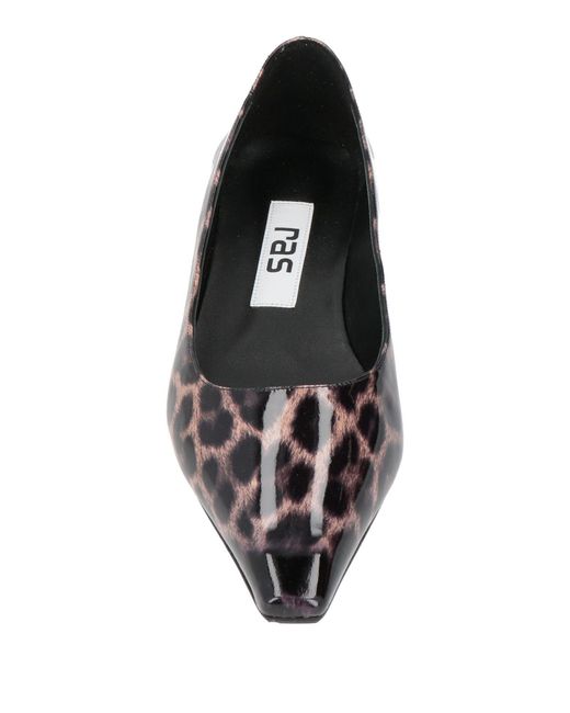Ras Black Ballet Flats Leather