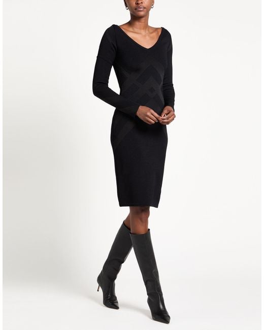 Burberry Black Midi Dress Viscose, Polyamide, Polyester, Elastane