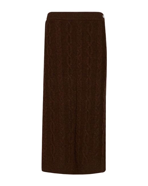 Karl Lagerfeld Brown Midi Skirt