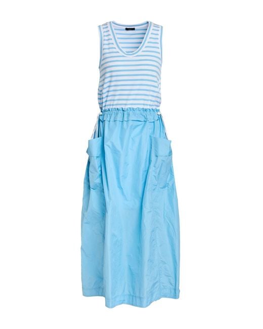 Marc Cain Blue Azure Maxi Dress Polyester, Cotton, Elastane