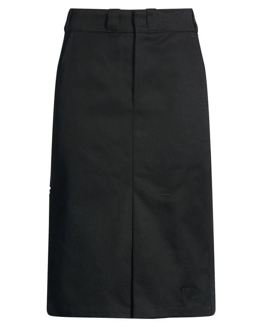 Maison Margiela Black Midi Skirt Polyester, Cotton