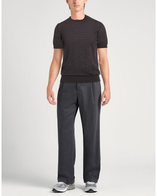 Alpha Studio Black Sweater Cotton, Polyester for men
