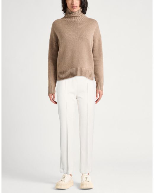Agnona White Ivory Pants Cotton, Polyamide