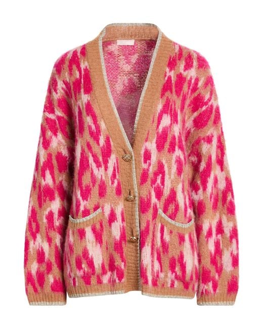 Liu Jo Pink Cardigan Acrylic, Polyamide, Alpaca Wool, Viscose, Metallic Polyester