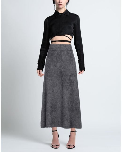 Lisa Yang Gray Midi Skirt