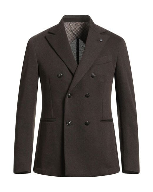 Barbati Black Blazer Polyester, Cotton for men