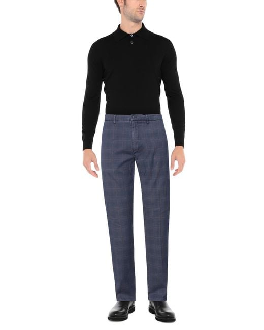 120% Lino Blue Pants for men