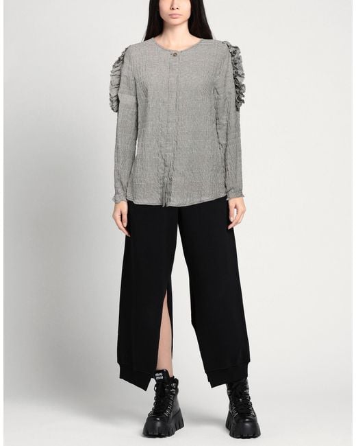 Soallure Gray Shirt Cotton, Elastane