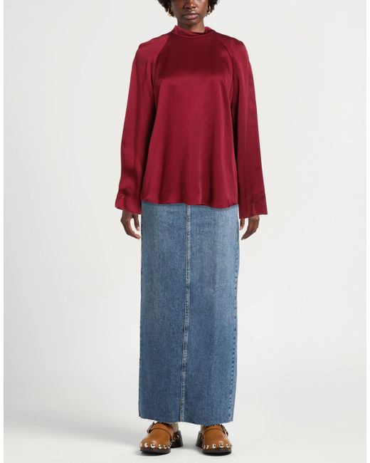 Semicouture Red Top Acetate, Viscose, Elastane