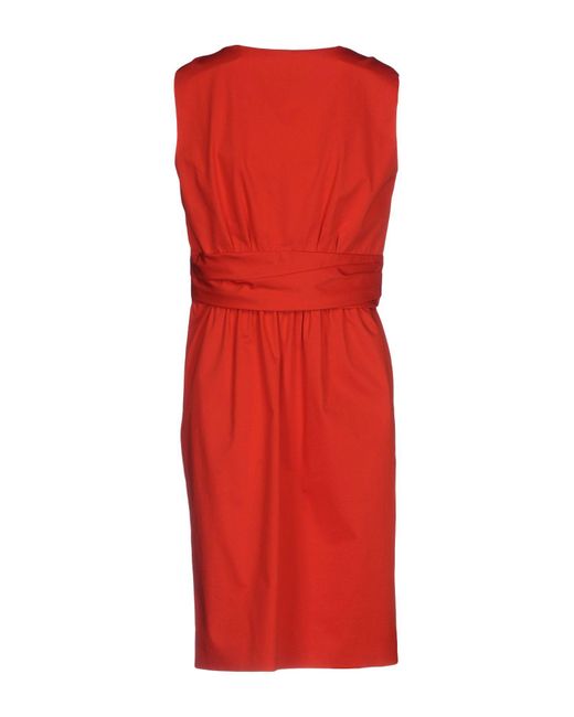 Boutique Moschino Red Midi Dress Cotton, Other Fibres