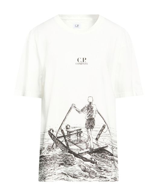 C P Company White T-Shirt Cotton