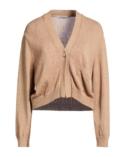 La Fileria Natural Camel Cardigan Cotton, Polyester