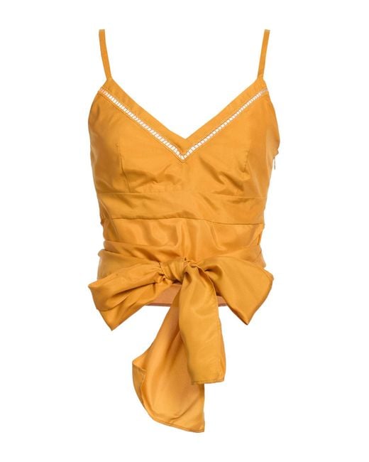 Alberta Ferretti Orange Top Silk