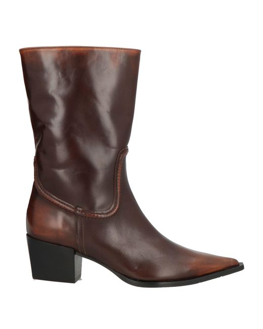 Ras Brown Dark Ankle Boots Leather