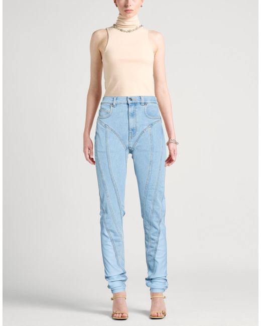 Mugler Blue Jeans Cotton, Elastane, Polyamide
