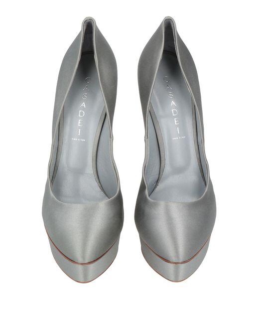 Casadei Gray Pumps Textile Fibers