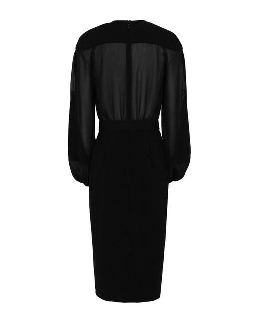 Elisabetta Franchi Black Midi Dress Polyester