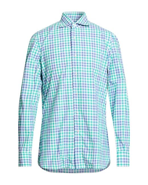 Isaia Blue Shirt Cotton for men