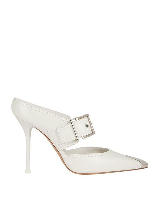 Alexander McQueen White Mules & Clogs