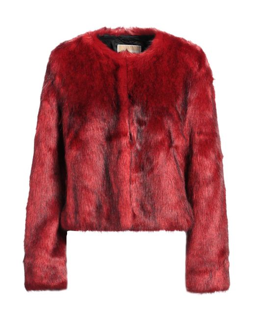 MICHAEL Michael Kors Red Shearling & Teddy
