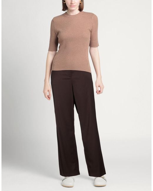 RUE DU BAC Brown Pants Polyester, Viscose, Wool, Elastane