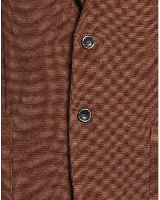 AT.P.CO Brown Blazer Polyester, Viscose, Elastane for men
