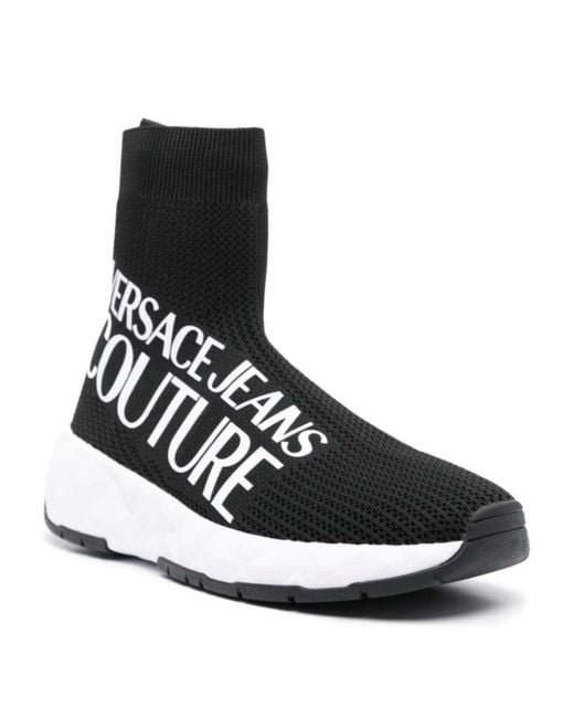 Versace Black Sock-Sneakers mit Logo-Print