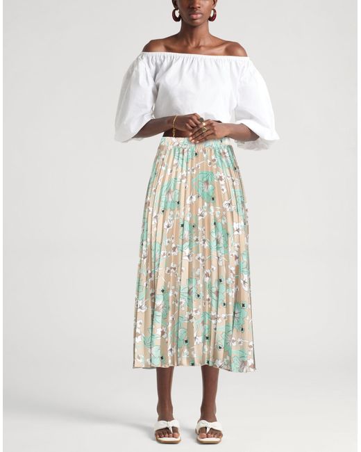 Rinascimento White Midi Skirt Polyester
