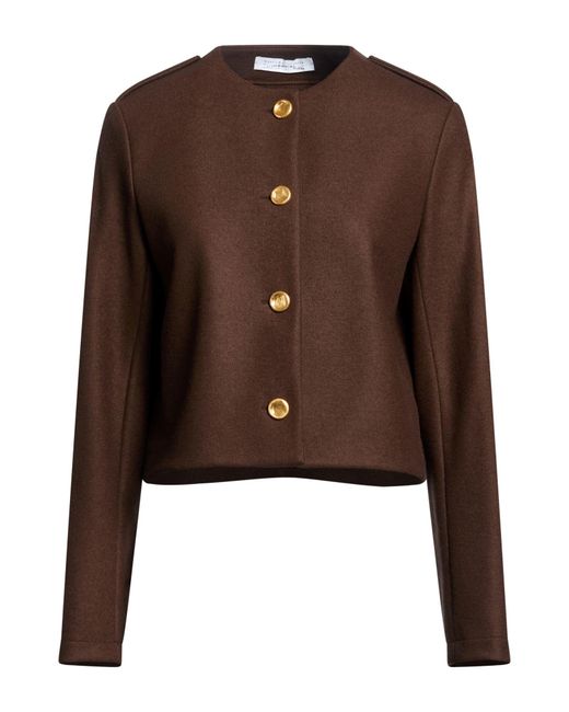 Harris Wharf London Brown Dark Jacket Virgin Wool, Cashmere