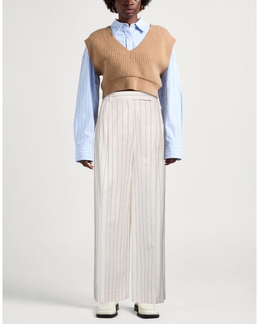 Semicouture White Pants Cotton