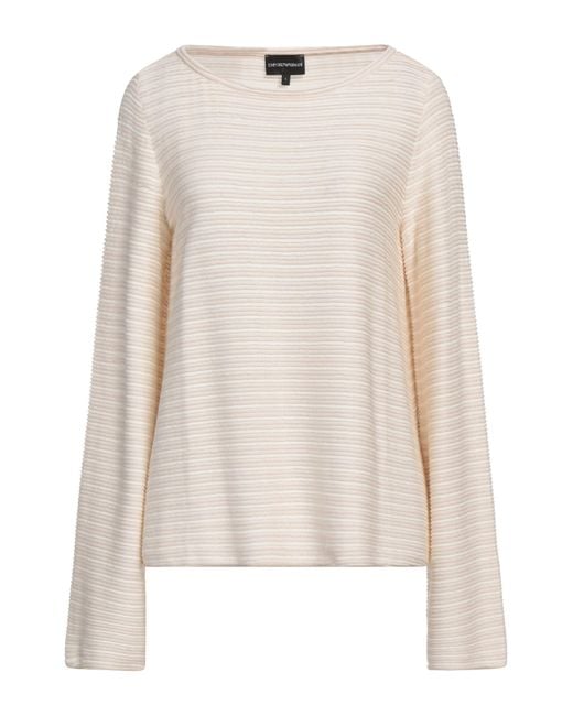 Emporio Armani White Sweater Viscose, Polyamide, Elastane