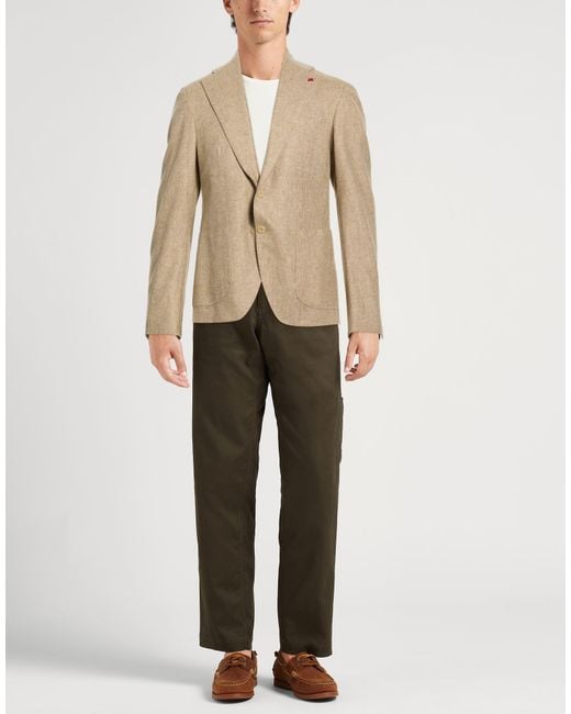 Isaia Natural Blazer Wool, Cashmere for men