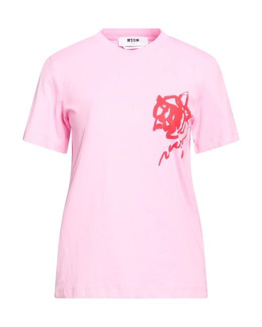 MSGM Pink T-Shirt Cotton