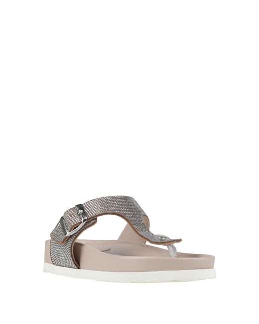 Ennequadro White Thong Sandal Textile Fibers