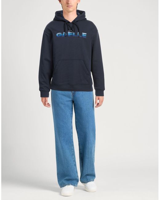 Gaelle Paris Blue Sweatshirt Cotton, Polyester, Elastane for men